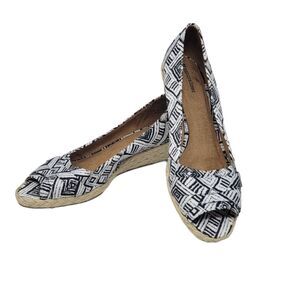 Naturalizer Canvas Open Toe Espadrilles Wedge Slip on Shoes Size 8.5 W